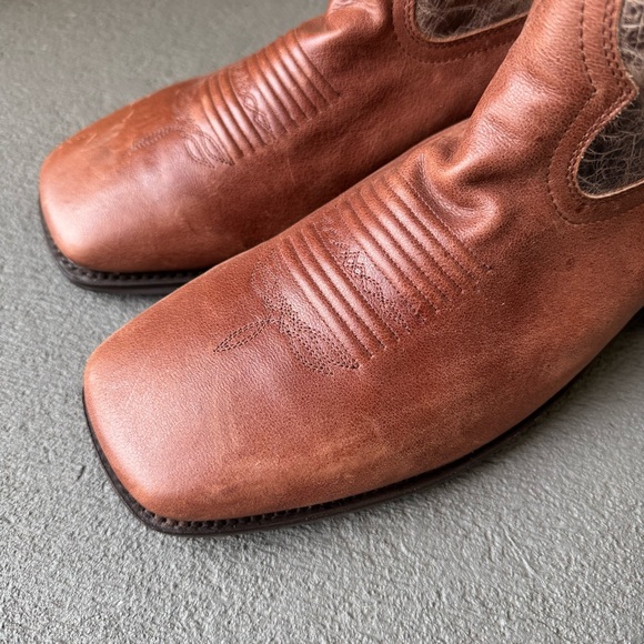 Masterson Boot Co. Men's Cowboy Western Boots Sz 11 Square Toe Brown - Picture 9 of 14